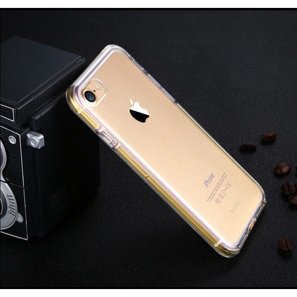 Wholesale iPhone 7 Plus LED Flash Clear Hybrid Case (Gold)